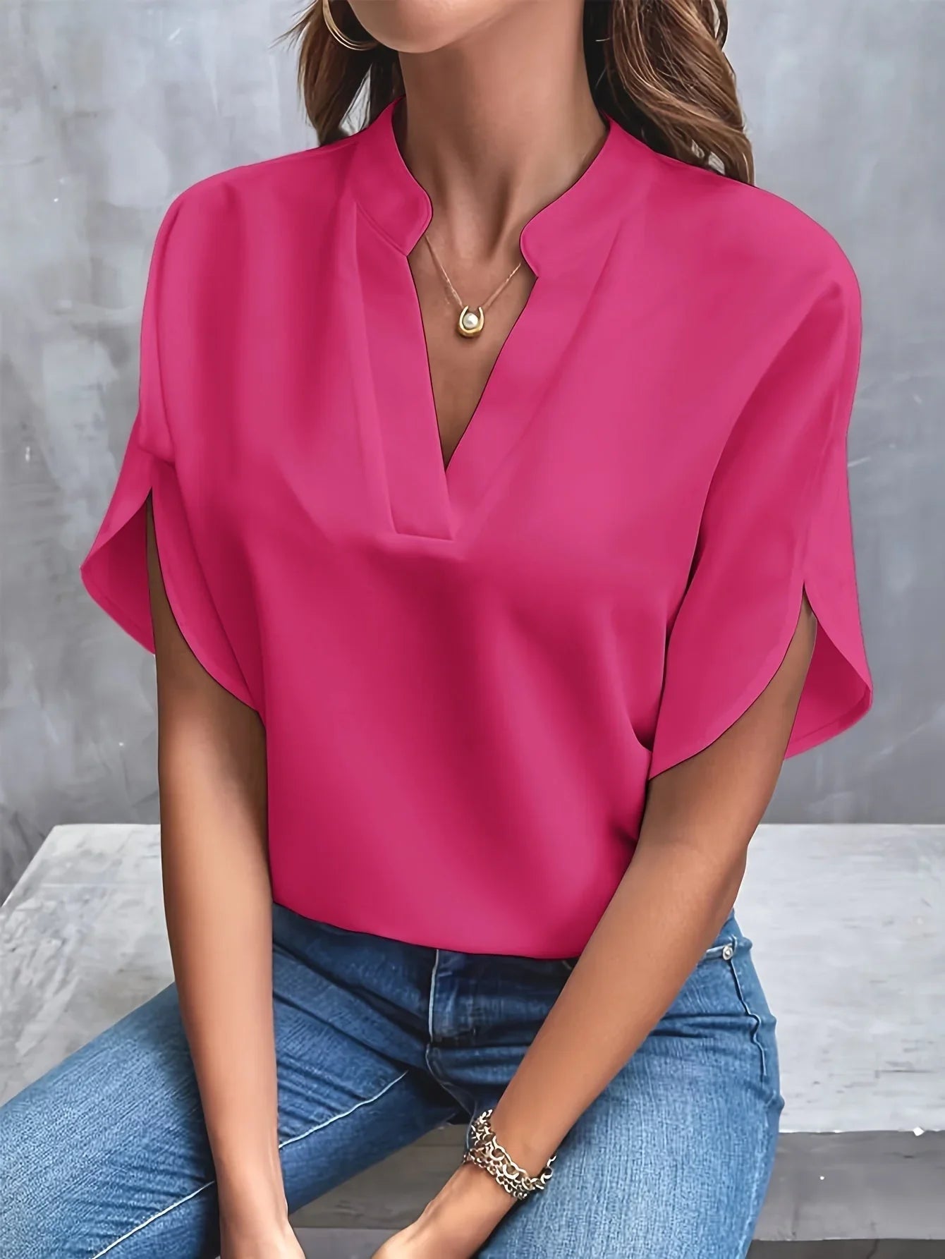 Camicia elegante scollo a V - Tina