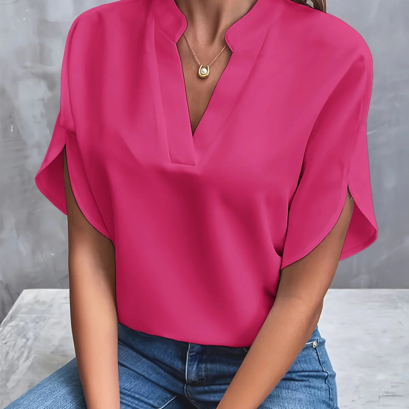 Camicia elegante scollo a V - Tina