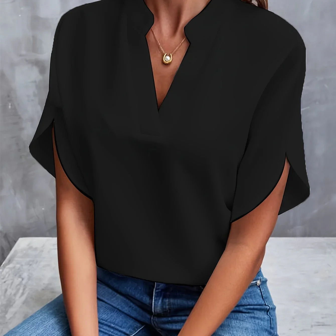 Camicia elegante scollo a V - Tina