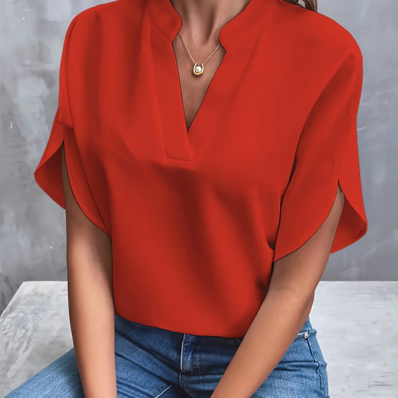 Camicia elegante scollo a V - Tina