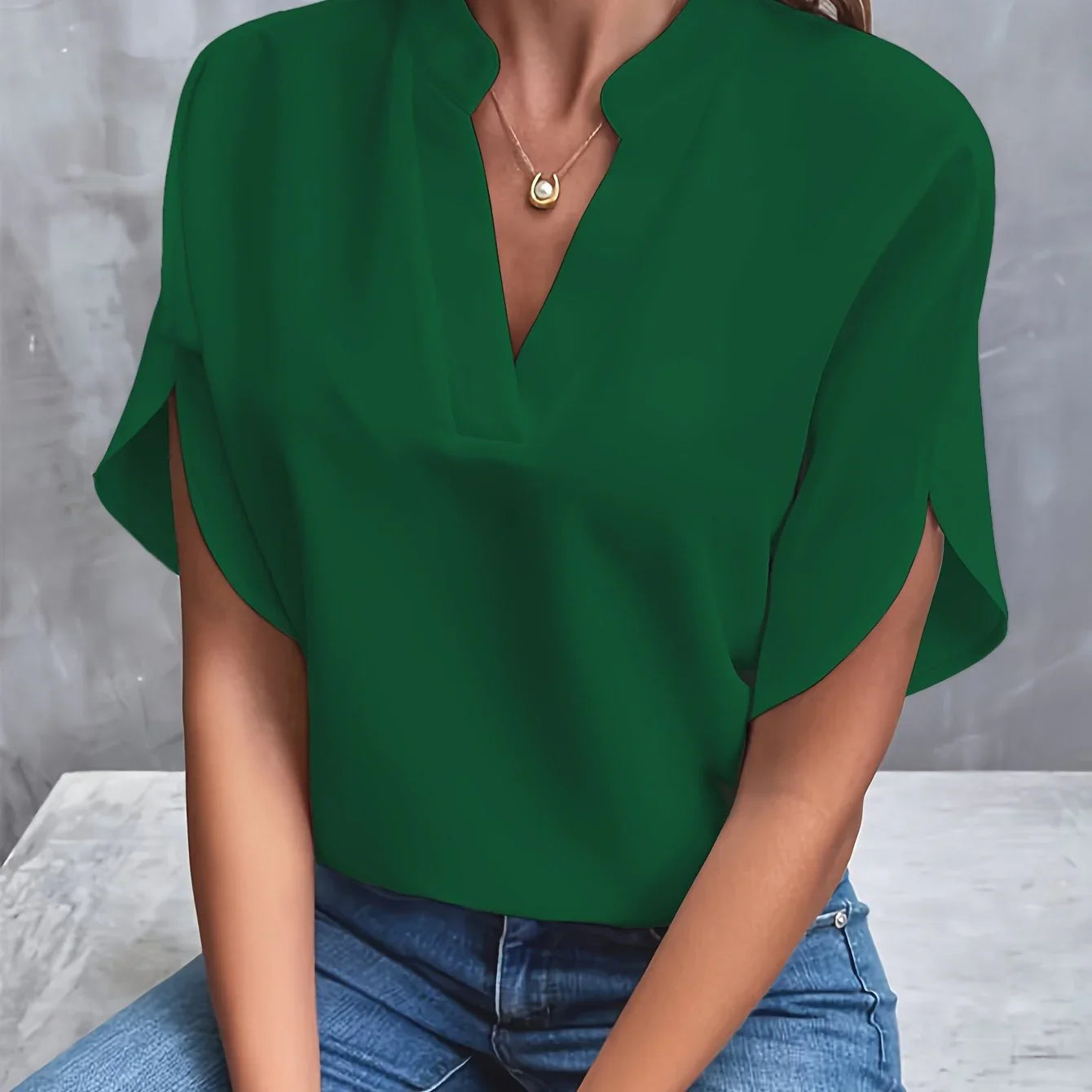 Camicia elegante scollo a V - Tina